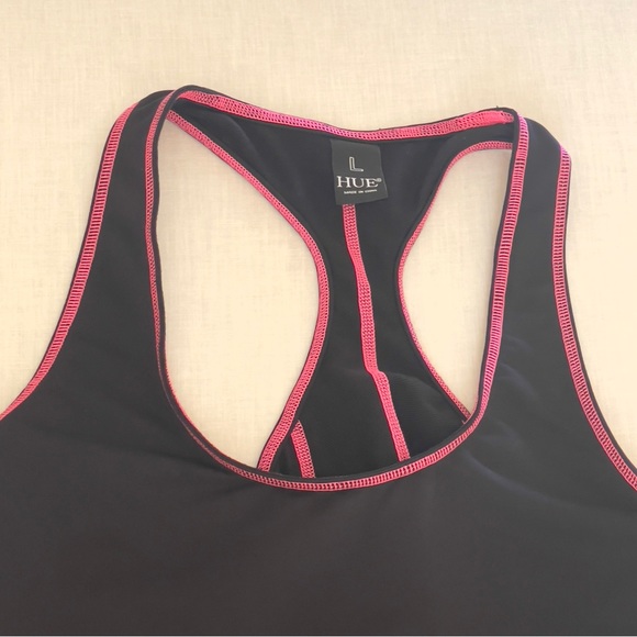 HUE Tops - Hue Black & Pink Athletic Tank
